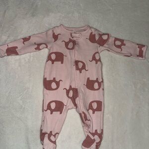 Carter's Pink and Red Elephant Footie